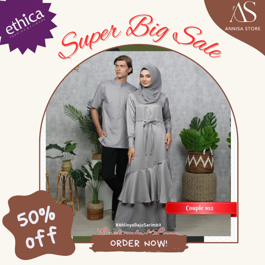 BAJU COUPLE KELUARGA SARIMBIT KELUARGA ETHICA COUPLE 102 GREY / SARIMBIT ETHICA COUPLE KAGUMI 186 & 