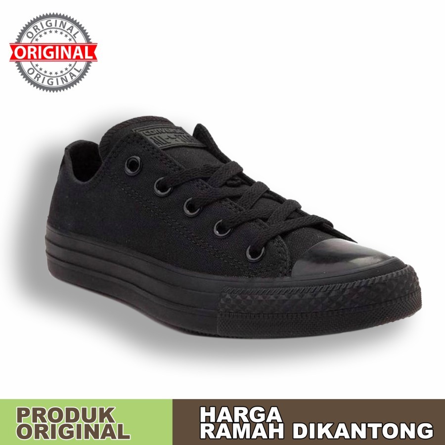 Sepatu Converse All Star Classic Low Full Black Hitam Polos