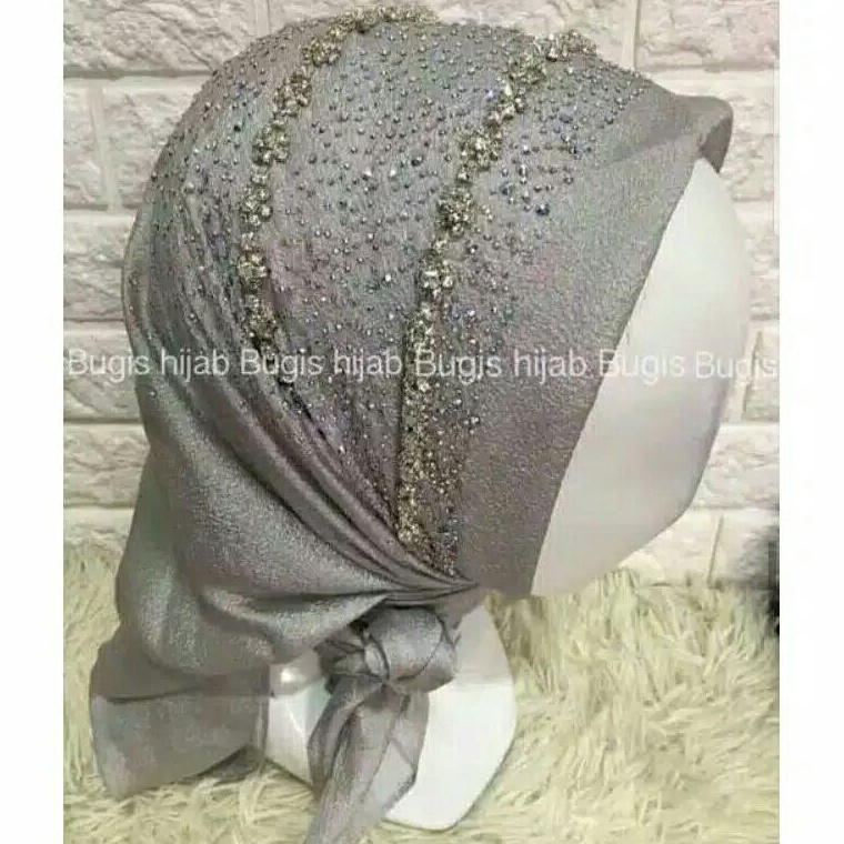 Paling Diminati HIJAB MEWAH  SEGI EMPAT PESTA ORIGINAL  HIJAB SWAROSKY BANDO MELATI BY Bugis HIJAB  