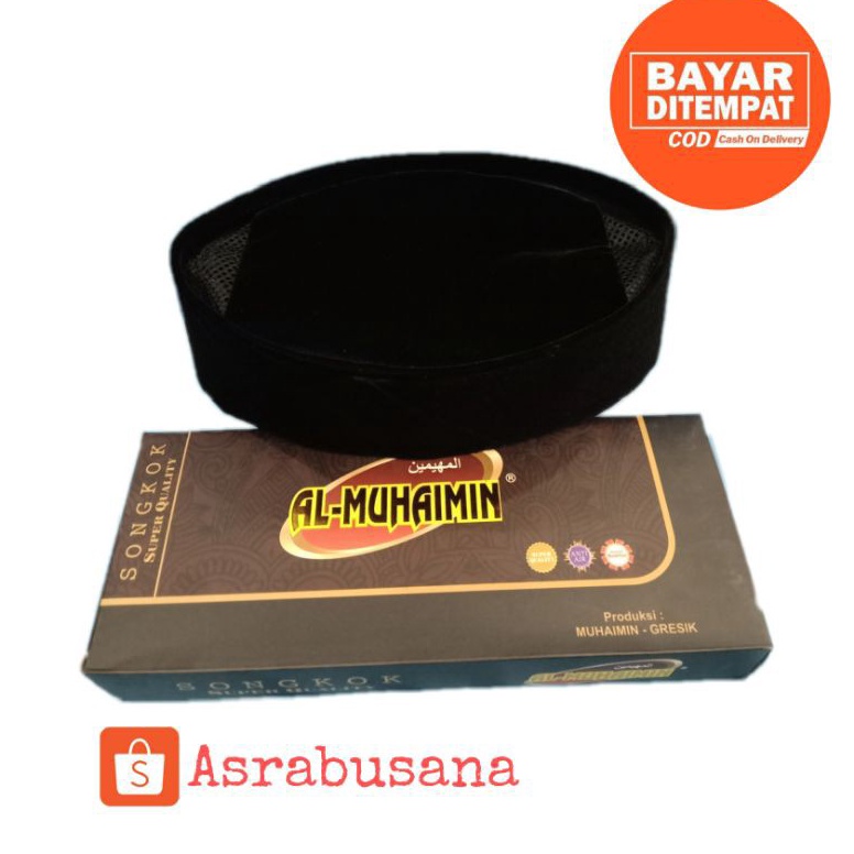 Murah Meriah Peci hitam tinggi 7891 merk AlMuhaimin