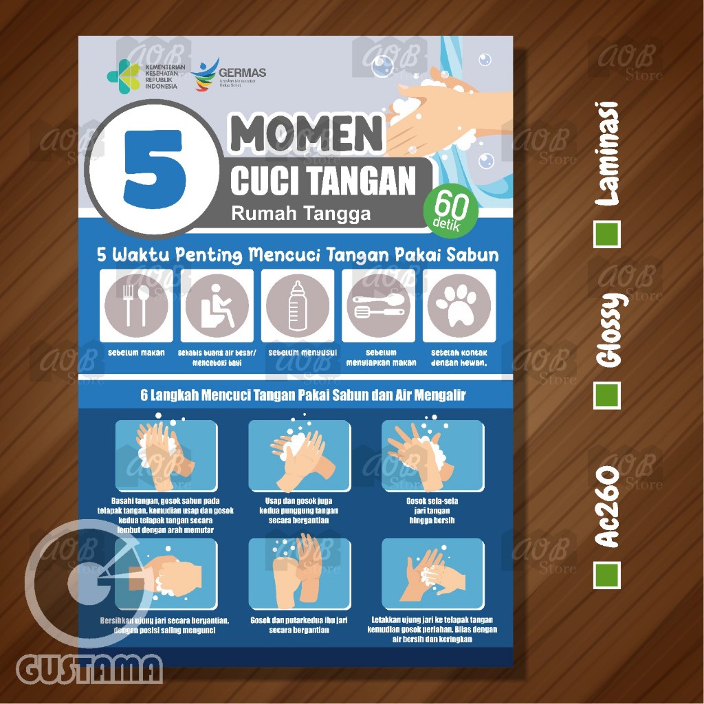 

Momen Cuci Tangan Pakai Sabun CTPS, Rumah Tangga Laminasi A3
