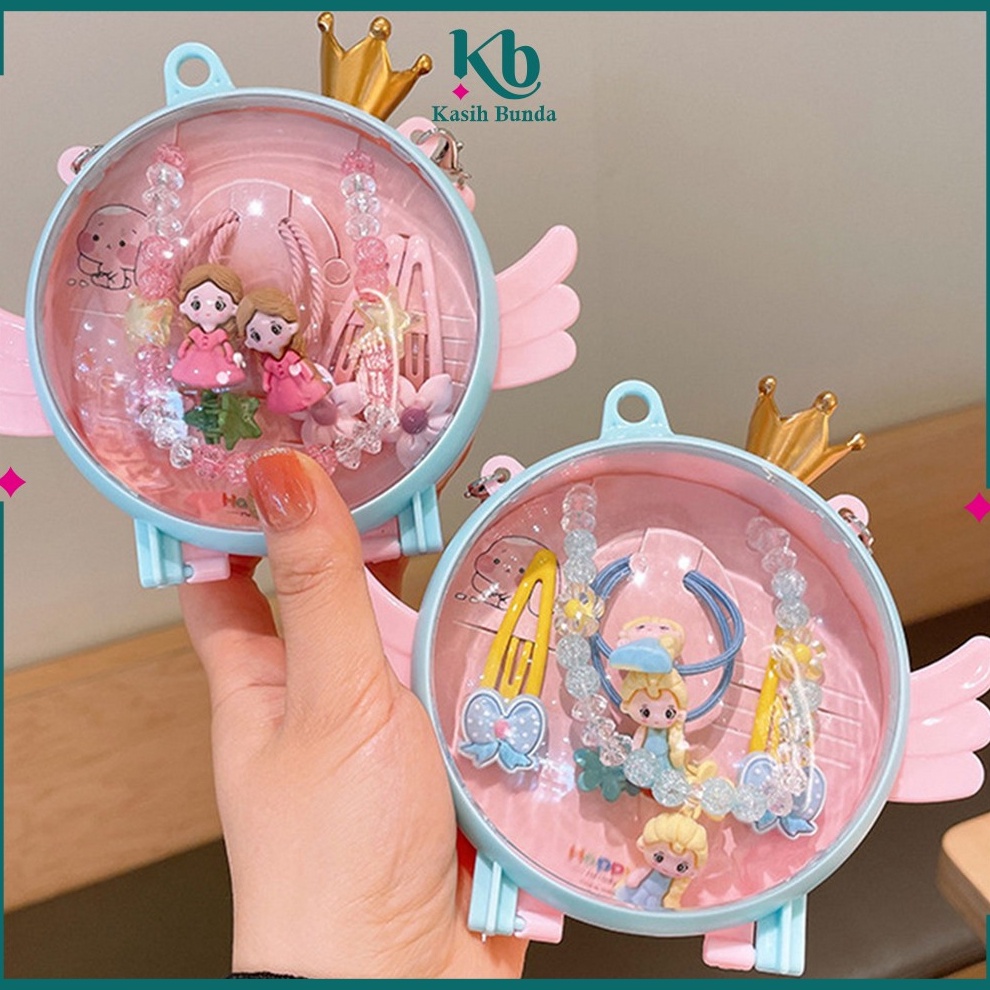 ART F99Q Gift Box Set Aksesoris Perhiasan Kalung Ikat Rambut Hair Clip Motif Kartun Anak  Set Jepit 