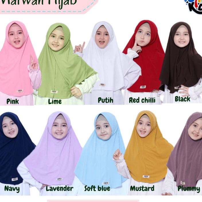 HOT Free bros kerudung Jilbab Anak sekolah TK SD SMP Bergo hijab Instan Jersey Premium Marwah hijab 