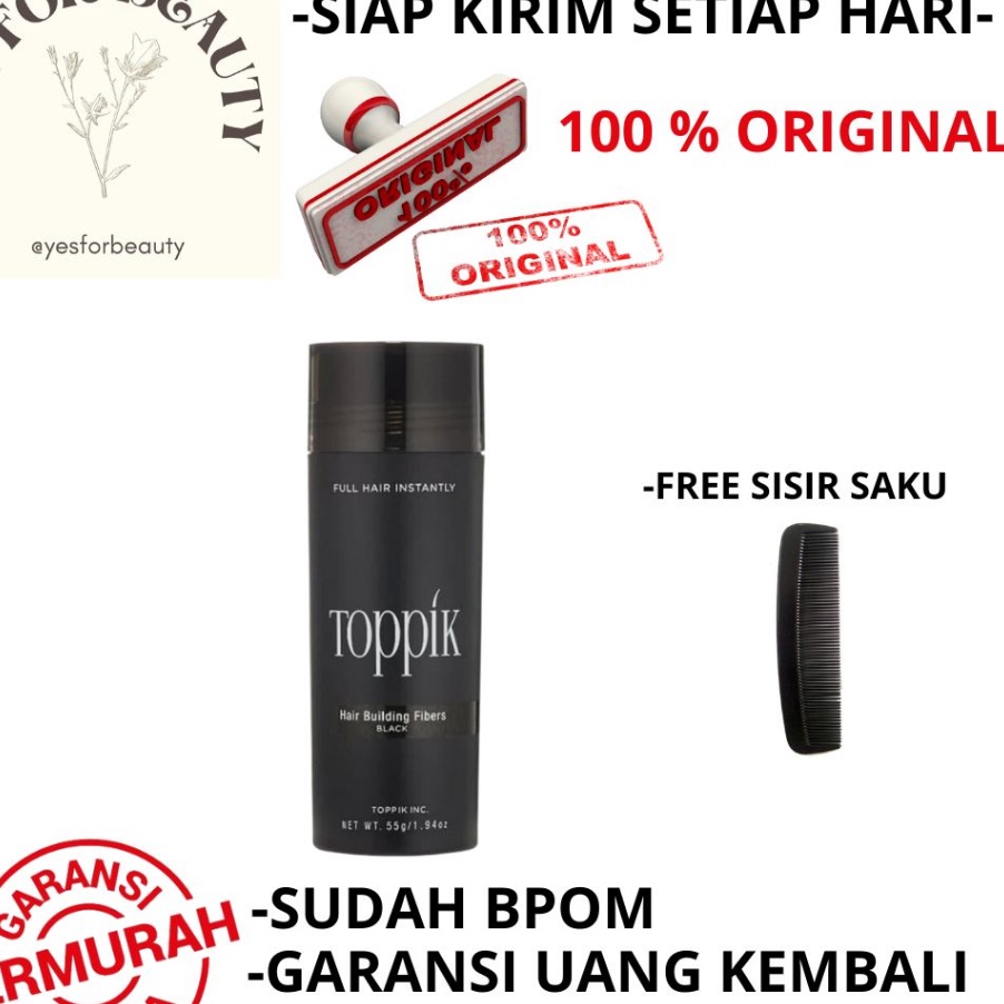 Terlaku TOPPIK HAIR FIBER 275 GRAM ORIGINAL TOPPIK PENEBAL RAMBUT FREE SISIR