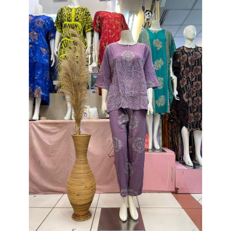 stelan CP standar putri diana warna soft//babydoll batik putri diana pekalongan//stelan baju tidur s