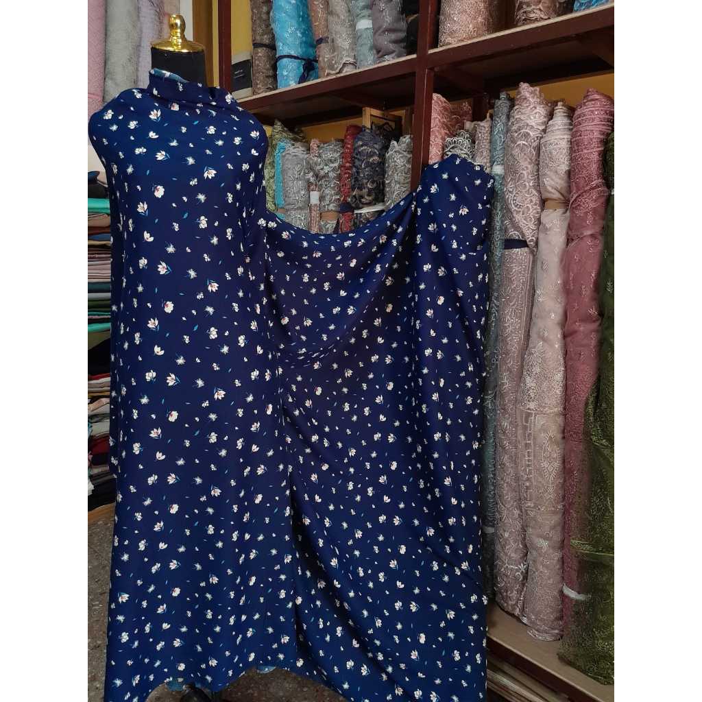 Kain Shakila Premium Motif bunga Kain Shakila Grade A Per 1/2M Murah