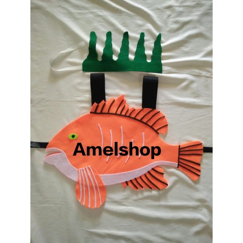 Kostum ikan kakap/Baju karnaval anak/Ikan Gurame/Ikan Nila/Hewan air tawar