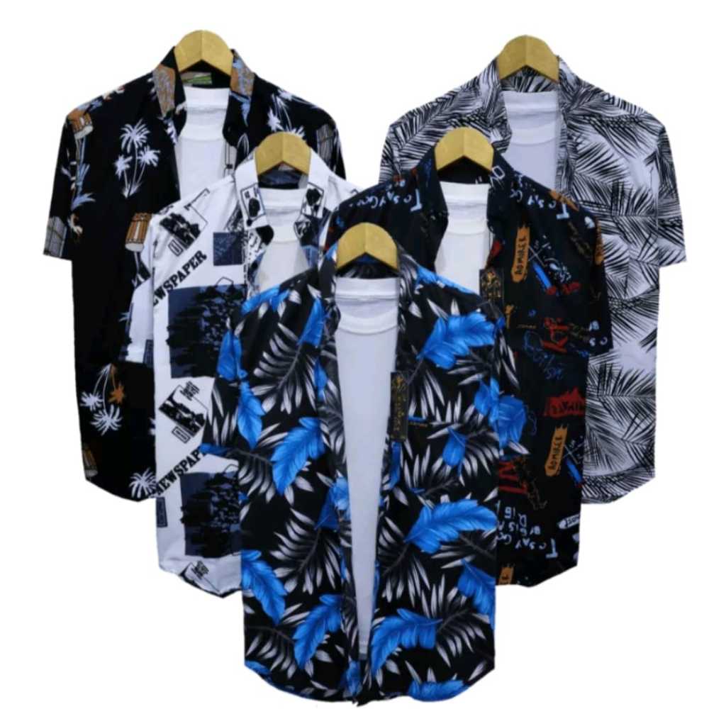 KEMEJA MOTIF LENGAN PENDEK DEWASA - KEMEJA KEKINIAN MOTIF TERBARU - KEMEJA MOTIF DEWASA PRIA LENGAN 