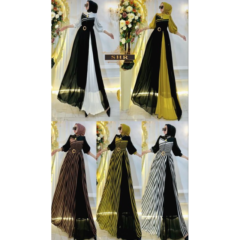 New COD Gamis Koreanstyle Ceruty Printing SHR Ori