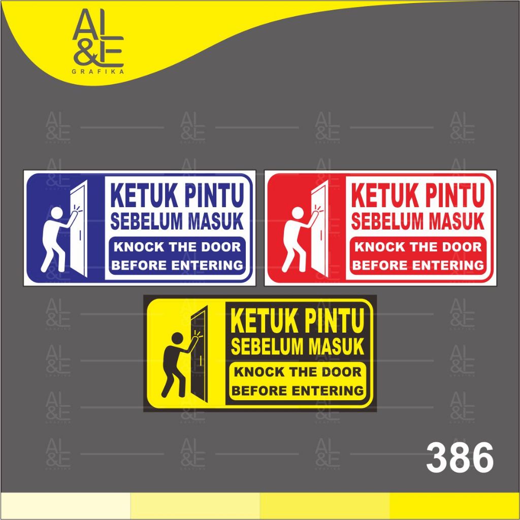

386 - Stiker Ketuk Pintu Sebelum Masuk, Sticker Vinyl, Premium, Tahan Air
