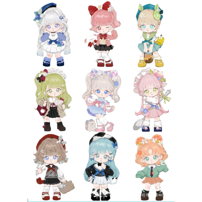 

9pcs Kawai Girl {1} Sticker