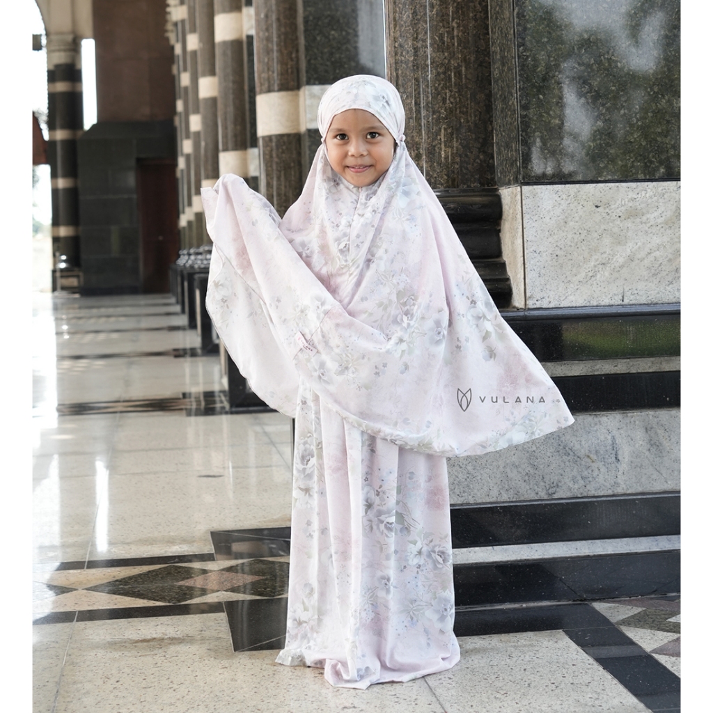 VULANA - Mukena Anak Travel | Motif Parasut Super Soft | Pouch Mini | 2in1