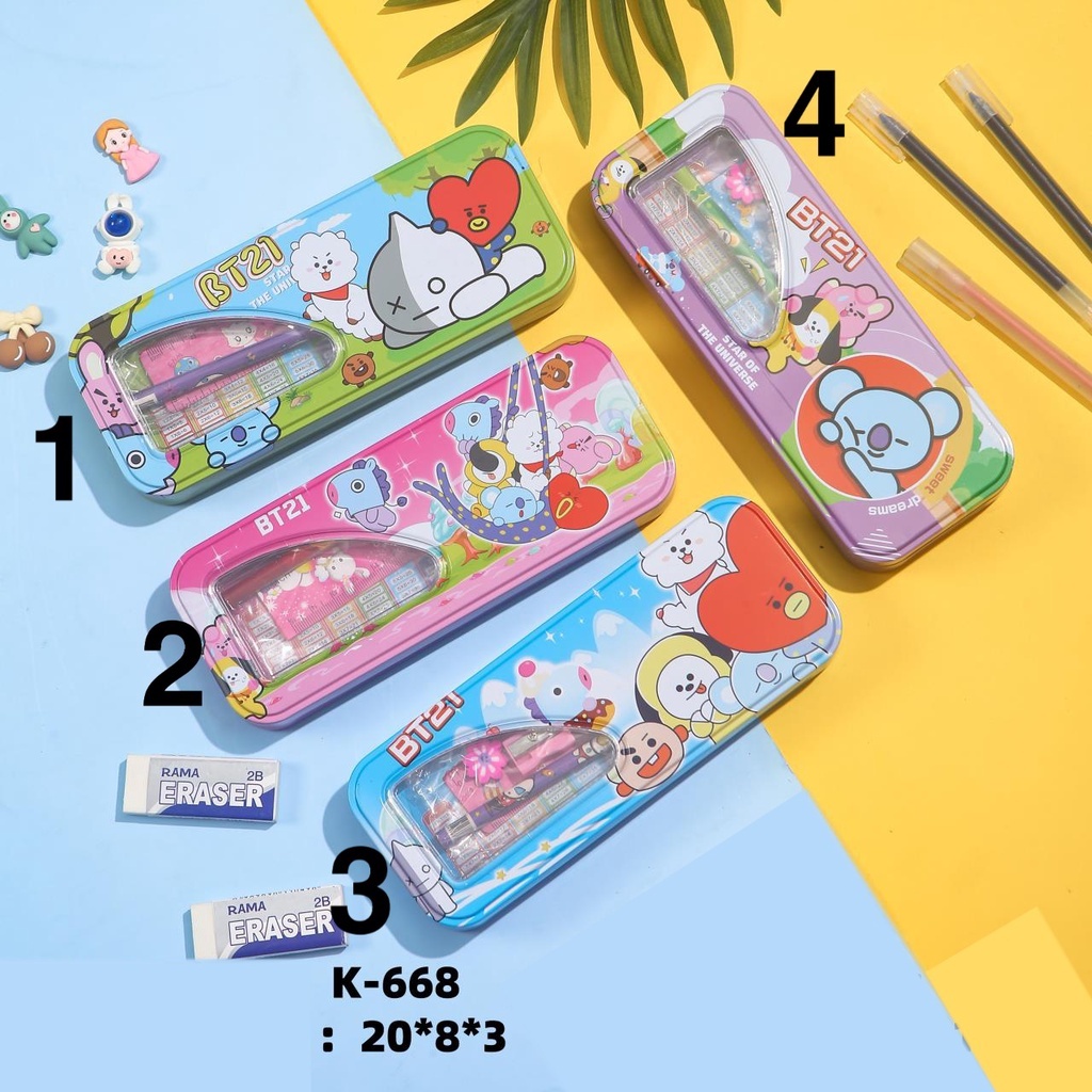 

Tempat Pensil Kaleng Set 2 Susun 8x20 Tipe B / Tempat Pensil / Pensil Case/Tepak