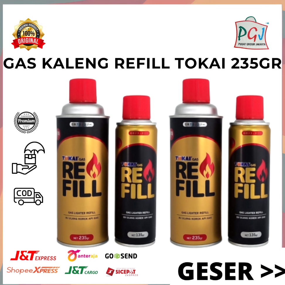 Paket Hemat PGJ  Refill Isi Ulang Korek Api Gas Tabung Tokai 235GR ORI  Butane Gas Refill Gas Lighte