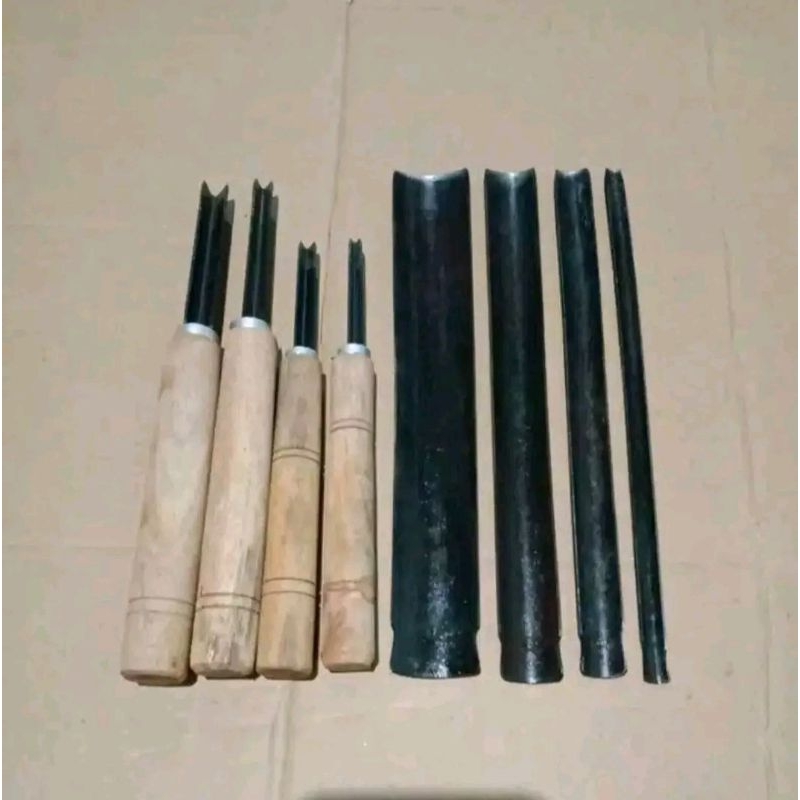 pahat ukir paket lengkung dan v