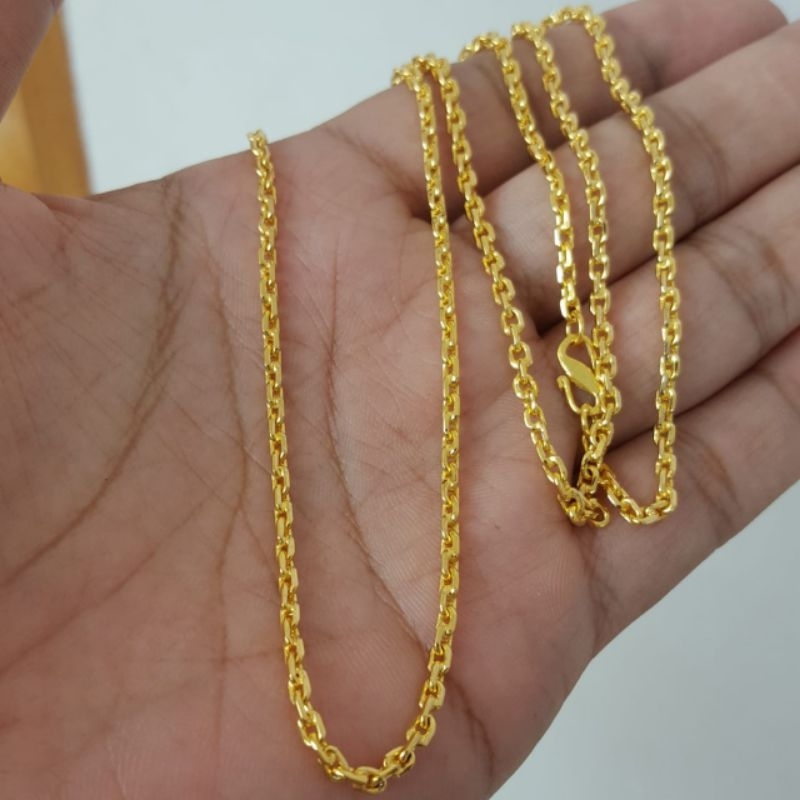 Kalung Rantai Nori Kecil Lapis Emas Kuning Tembaga Dilapis Emas Kuning