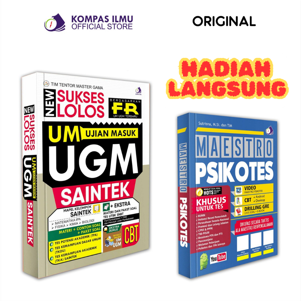 Buku UM UGM SAINTEK - New Sukses Lolos UM UGM Saintek Edu Penguin 2024-2025