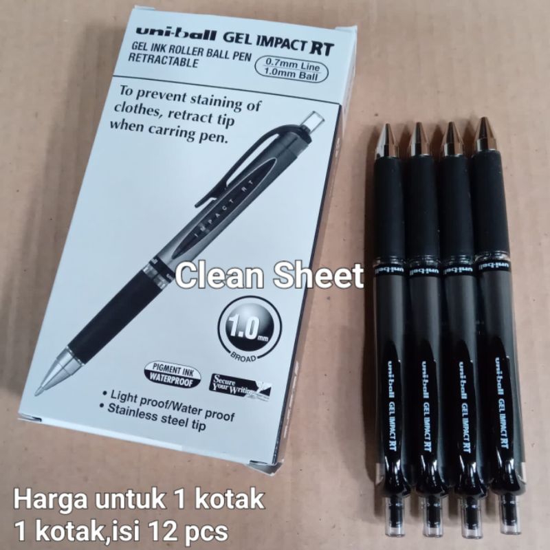 

Pulpen gel uni-ball impact RT 1.0mm UMN-152(10)S hitam (Harga/1 lusin)