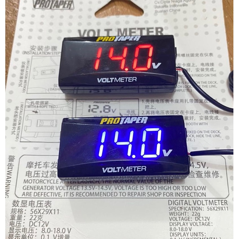 Terdepan Voltmeter Digital  Voltmeter aki pengukur daya aki voltmeter WATERPROOF VOLT VOLTMETER AKI 
