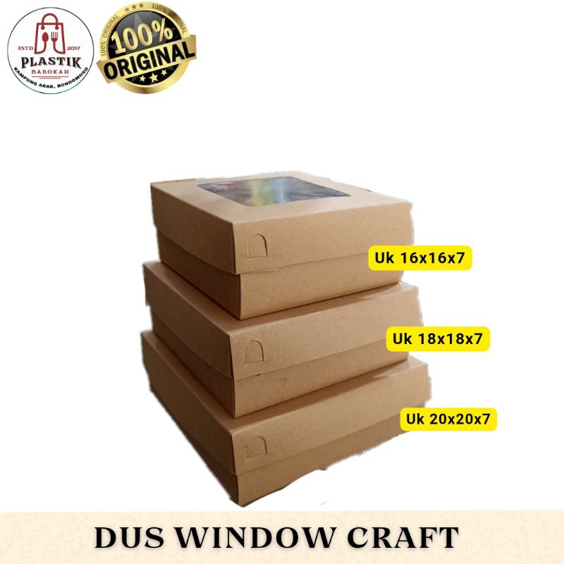 

DUS WINDOW /DUS CRAFT /DUS KUE /DUS 20X20X7 /18X18X/16X16 /DUS KACA /DUS ANGGUN