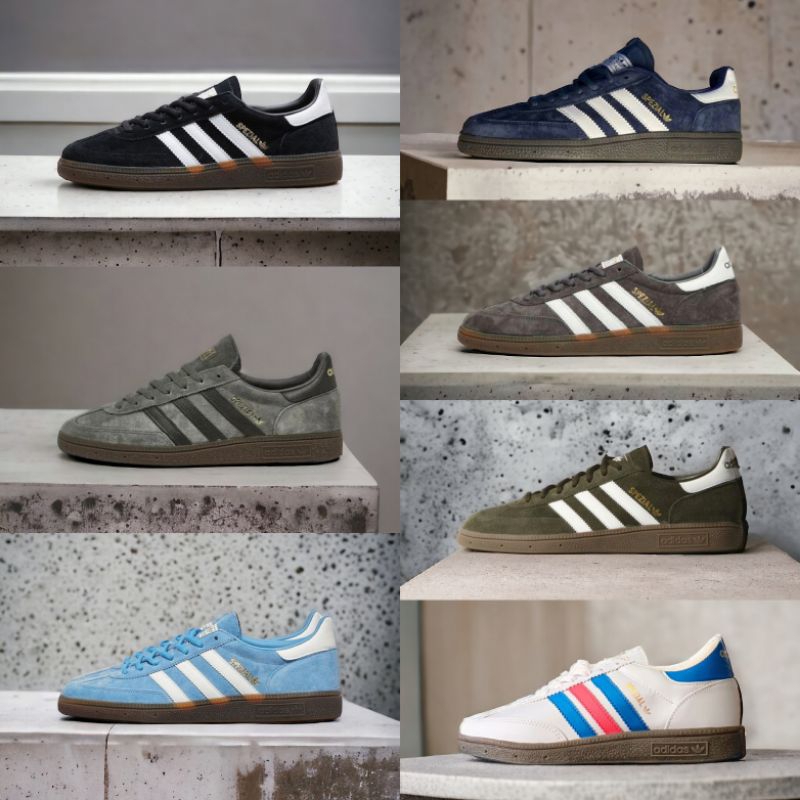 Sepatu Sneakers Casual Pria Adidas Spezial Handball ice blue abu hitam kuning