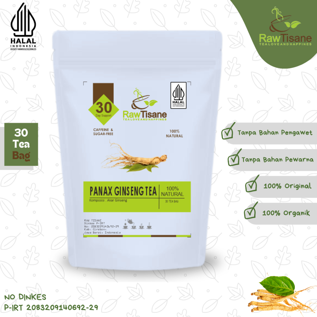 

RAW TISANE Panax Ginseng Tea : Teh Akar Ginseng Isi 30 Tea Bag