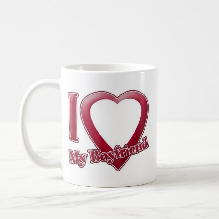 Mug Gelas I Love My BOYFRIEND Custom Foto (Dalam bingkai love bisa di isi foto) | Foto kirim lewat c