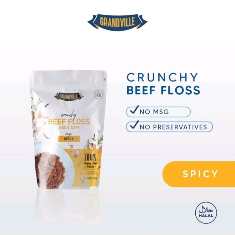 

ABON CIPUNG GRANDVILLE CRUNCHY FLOSS BEEF ABON SAPI 100GR SPICY - MAKANAN BAYI / ANAK SEHAT