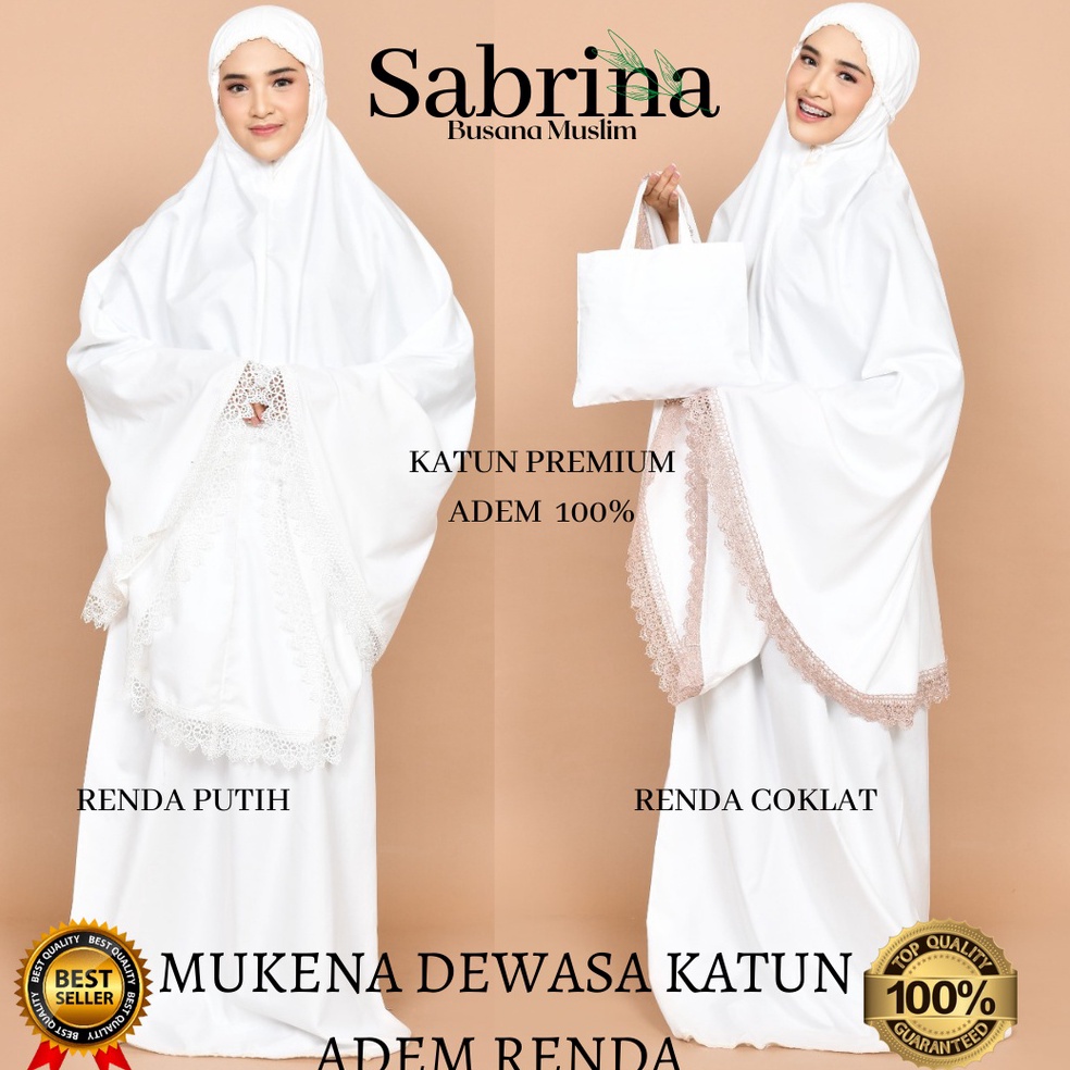 ART I59K MUKENA DEWASA KATUN PREMIUM  MUKENA REMAJA KATUN PUTIH POLOS RENDA PREMIUM  MUKENA KATUN AD