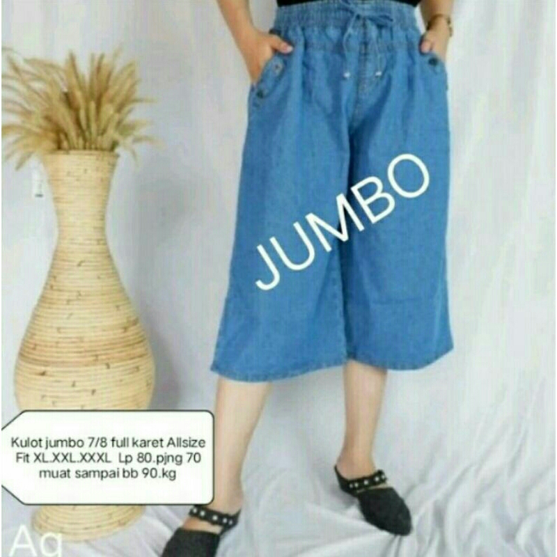Celana Kulot jeans 7/8, Celana Kulot jeans 3/4, Celana jeans wanita jumbo XXL & Celana Standar XL.