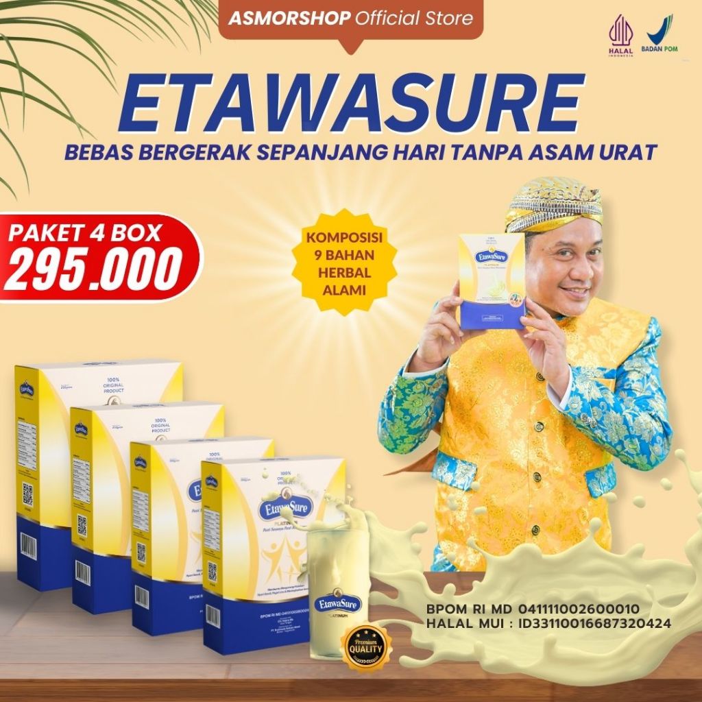 

Etawasure Platinum Susu Kambing Etawa Rasa Jahe Untuk Pegal Linu dan Nyeri Sendi Paket 4 Box