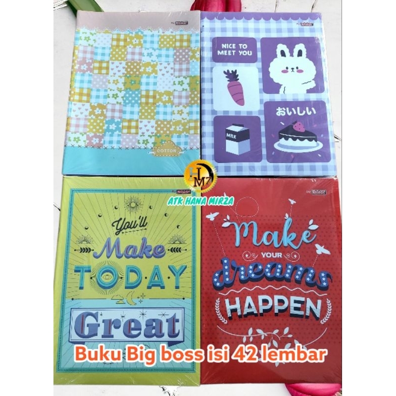 

Buku tulis Bigboss ukuran boxy 42 lembar/pak