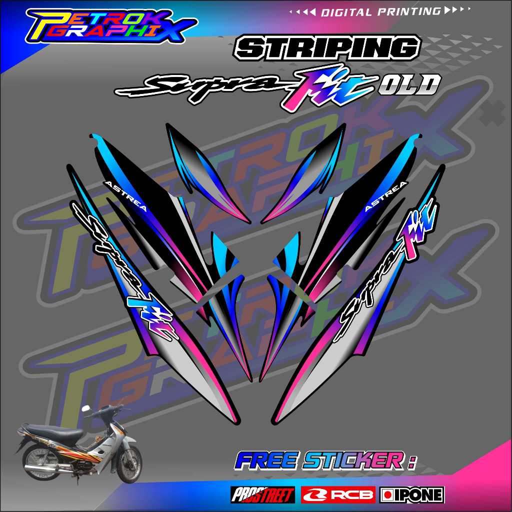 STRIPING VARIASI HONDA SUPRA FIT OLD / STICKER LIST VARIASI SUPRA FIT LAMA