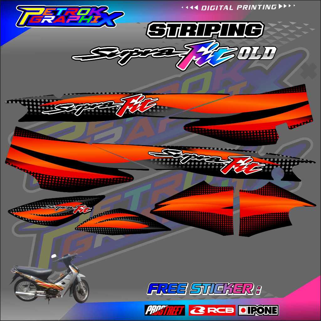 STRIPING VARIASI HONDA SUPRA FIT OLD / STICKER LIST VARIASI SUPRA FIT LAMA
