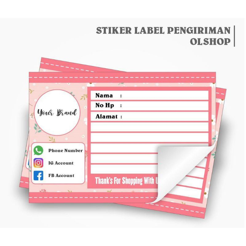 

Stiker pengiriman olshop bisa rikwes nama