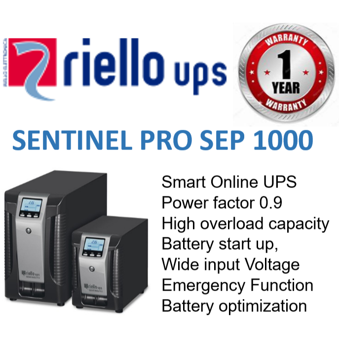 UPS RIello 1 KVA / UPS RIello Sentinel Pro SEP 1000 VA / Smart online UPS / UPS 1 Kva