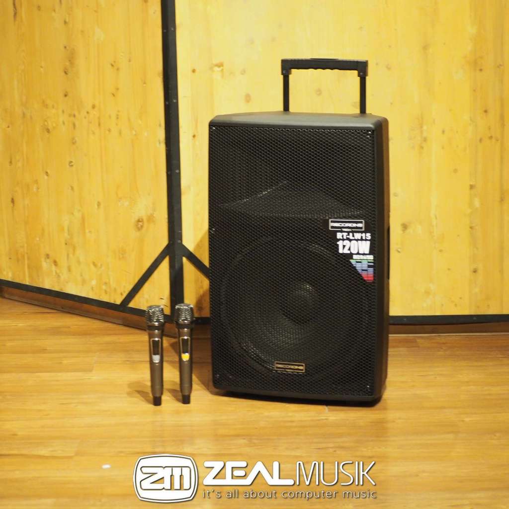 Recording Tech RT-LW15 PRO - Speaker Portable 15 Inch with 2 Wireless Microphone - Zeal Musik Jogja