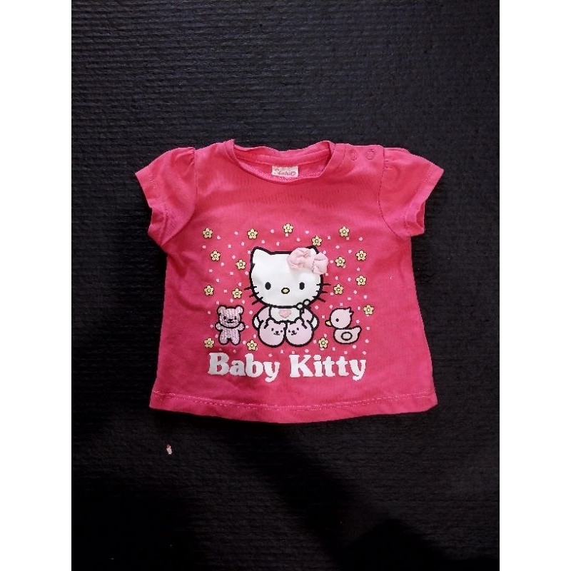 Preloved - Sanrio Kaos Hello Kitty Bayi 6-9  Bulan Pink