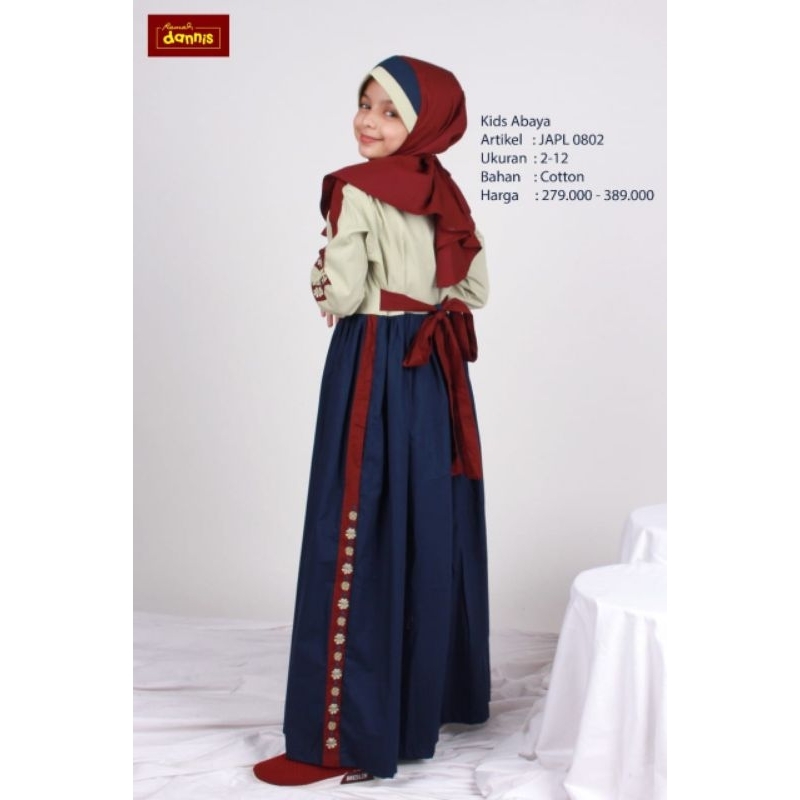 Gamis Anak Cewek Dannis JAPL 0802 Navy / Size 5
