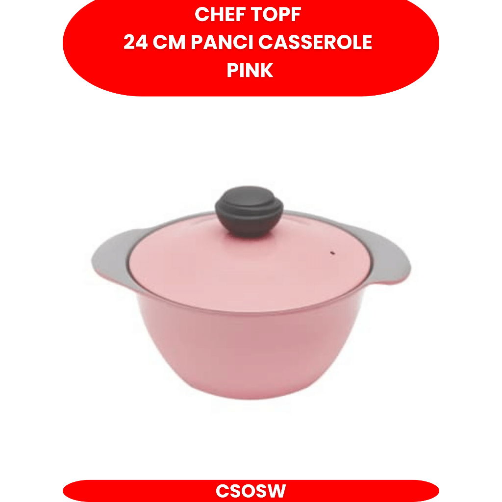 Chef Topf Panci Casserole 24 Cm Pink