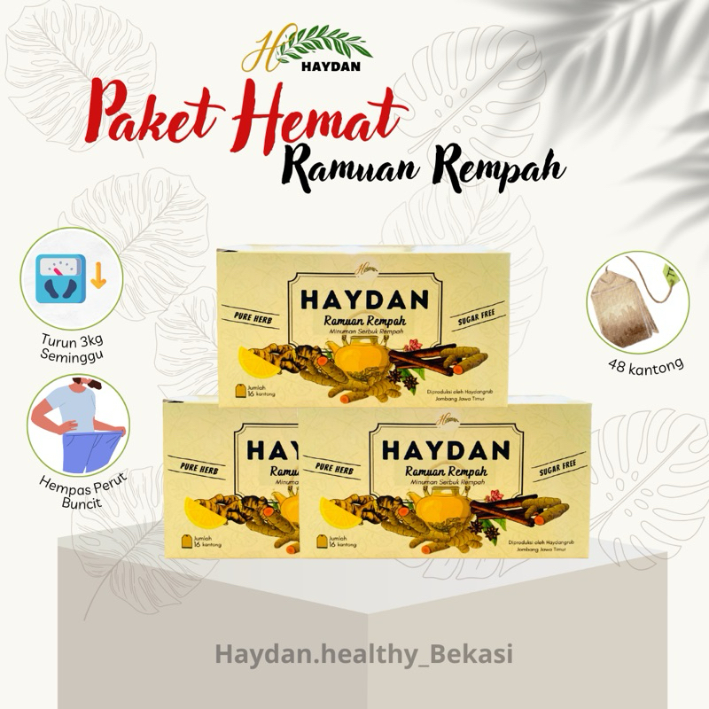

HAYDAN | PAKET HEMAT JSR 3 BOX | Teh Detox | DIET + HAID LANCAR | Teh Celup Rempah | JSR | Ramuan Rempah