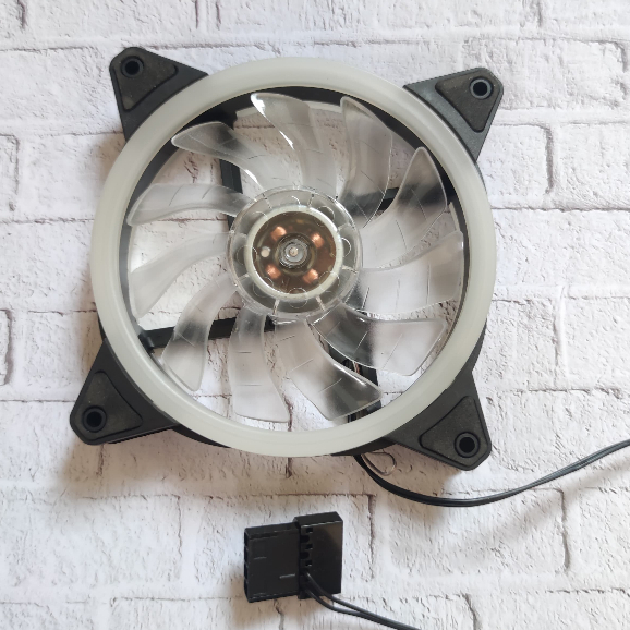 _Adudushop Sku-1220 Fan Casing 12Cm Rgb Led Rainbow Konektor Molex Fan Case