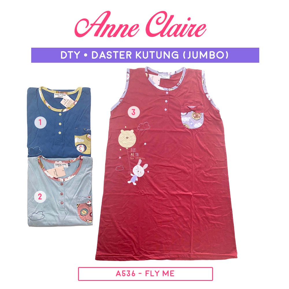 Daster DTY Lengan Kutung Anne Claire Jumbo (XL & 2L) Dewasa (Kancing 3) Anne Claire Dewasa BabyDoll 