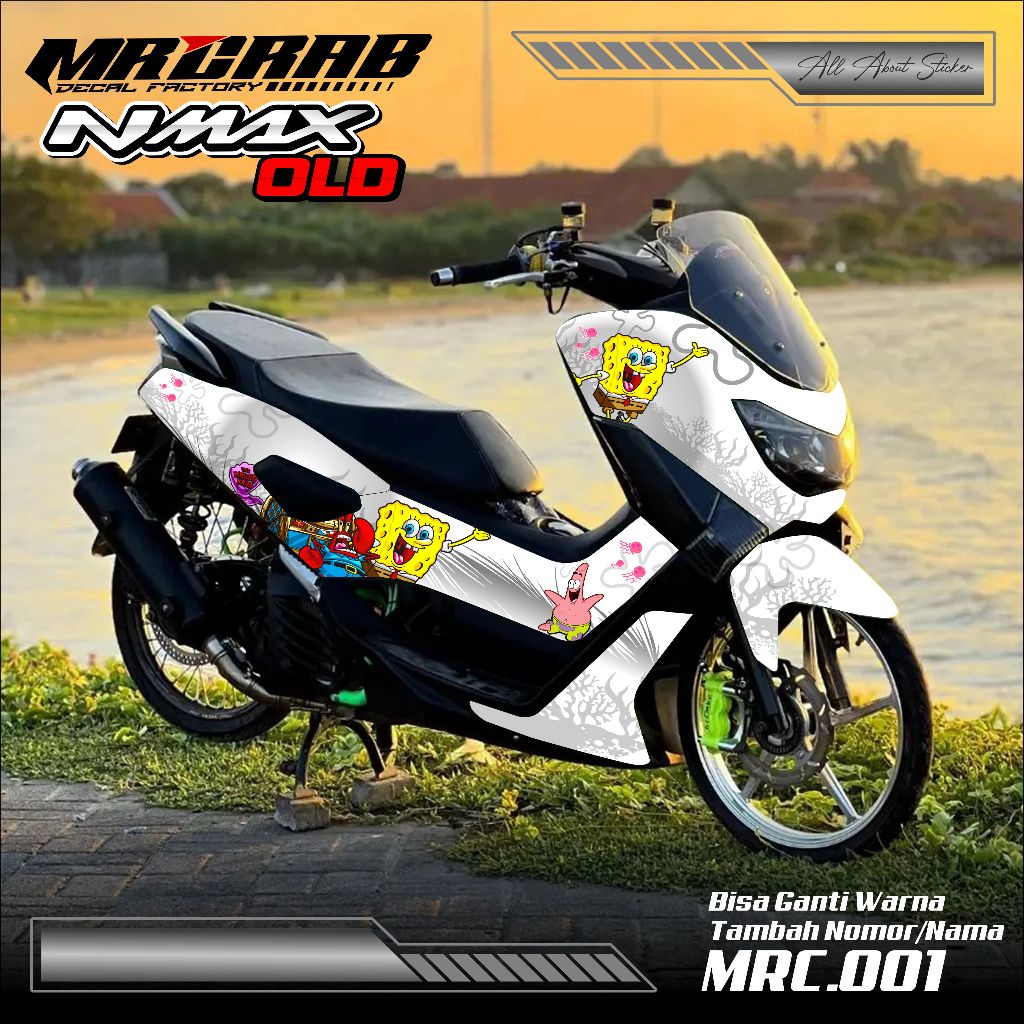 DECAL YAMAHA NMAX OLD - STICKER DECAL YAMAHA NMAX OLD MOTIF SPONGEBOB MRC.001 NMX