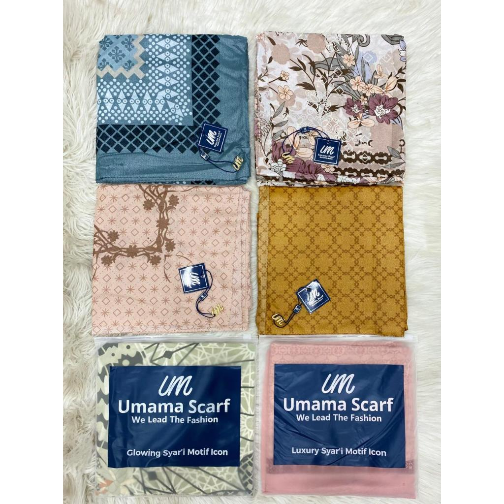 GROSIR Jilbab LUXURY PRINT SYARI POUCH LC umama scarf RANDOM Hijab glamour 130X130