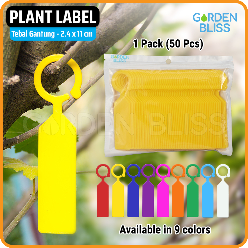 

1 Pack 50 Pcs - Thick Plant Label Name Tag - Label Penanda Tanaman Tebal, Model Hanging Ring - Gantung 2.4x11 cm