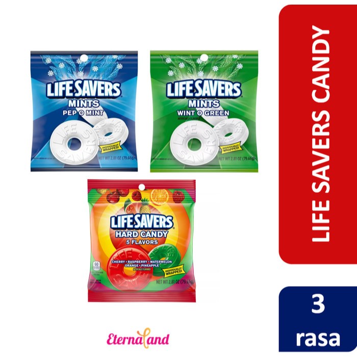 

Life Savers Candy 2.81 oz - permen rasa buah & mint impor USA