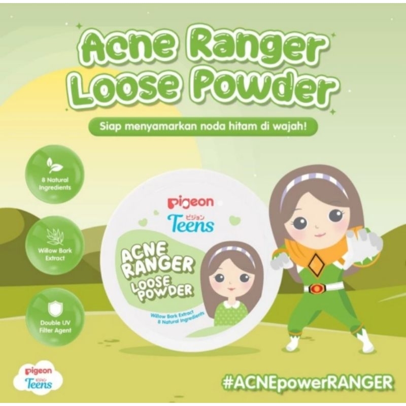 PIGEON TEENS ACNE RANGER LOOSE POWDER 12gr Bedak Anak Remaja Kosmetik