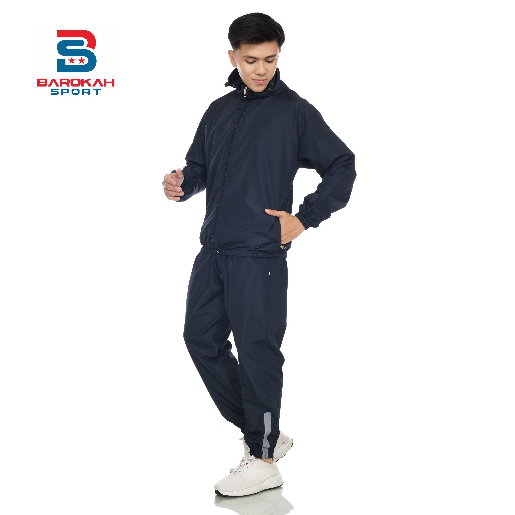 NEW OneSet Jaket Celana Olahraga Parasut Jaket Sauna Suit Running Setelan Olahraga Parasut Jogging