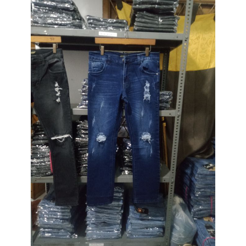 celana jeans panjang jumbo pria 27-50 big size celana sobek